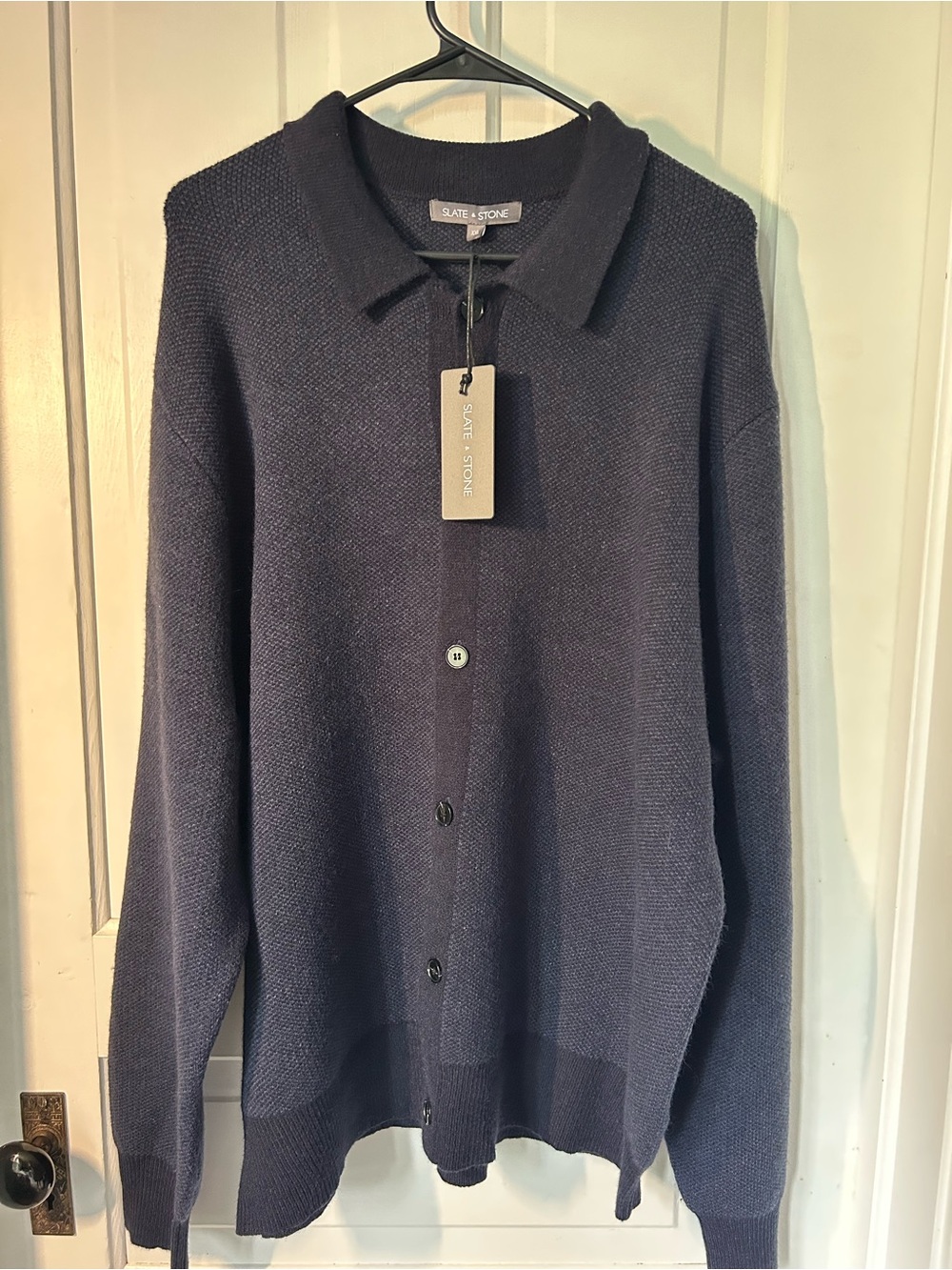 Slate & Stone Men's Navy Button-Front Polo Cardigan